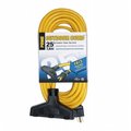 Prime Prime EC600725K Triple-Tap Outdoor Extension Cord; Yellow EC600725K